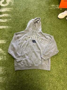 Cadre Notre Dame Fighting Irish Heather Gray Pullover Hoodie Size Large